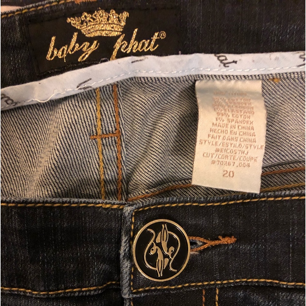 Baby Phat sz 20 boyfriend roll cuff ankle crop jeans